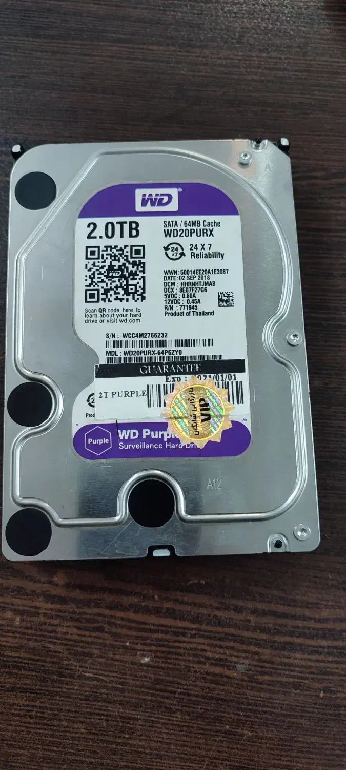 هارد 2 T بنفش اصلی|قطعات و لوازم جانبی رایانه|گرگان, |دیوار