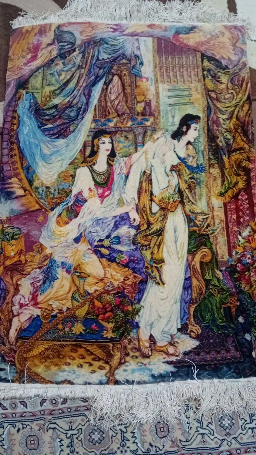 تابلو فرش ابریشم دست بافت|تابلو فرش|آمل, |دیوار