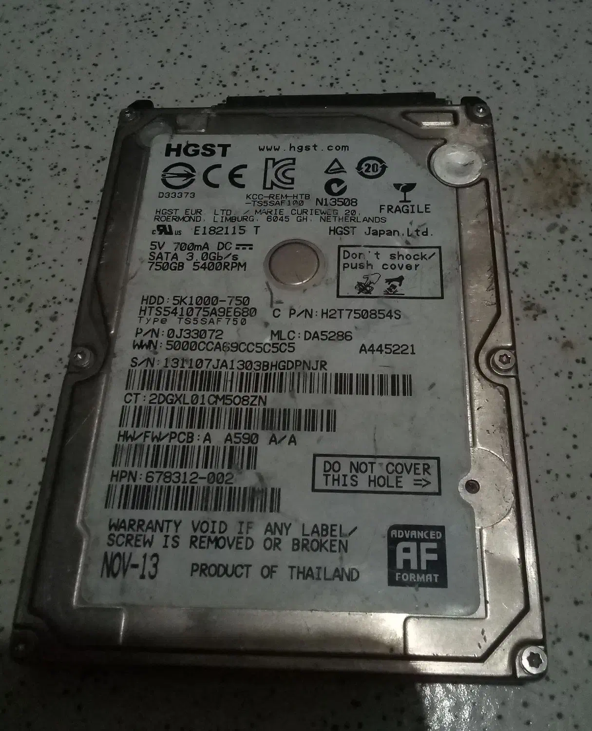 هارد اینترنال 750GB HGST|قطعات و لوازم جانبی رایانه|نسیم‌شهر, |دیوار