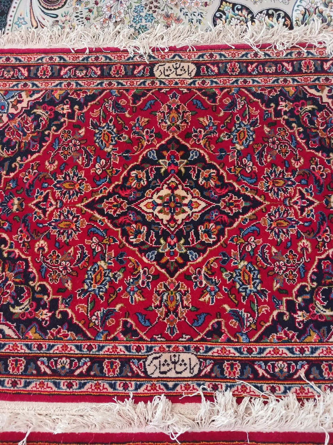 دوجفت پادری  قالیچه پشتی دستبافت کاشان ریز بافت|پشتی|تهران, گرگان|دیوار