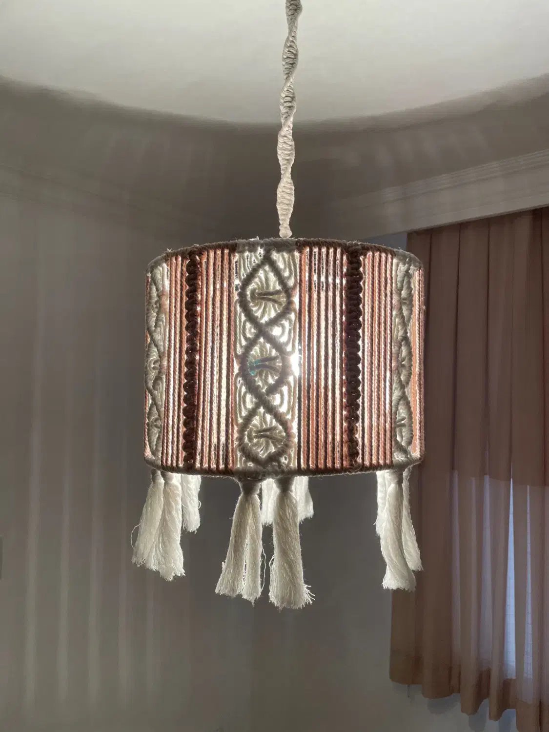 لوستر مکرومه|لوستر و چراغ آویز|اراک, |دیوار