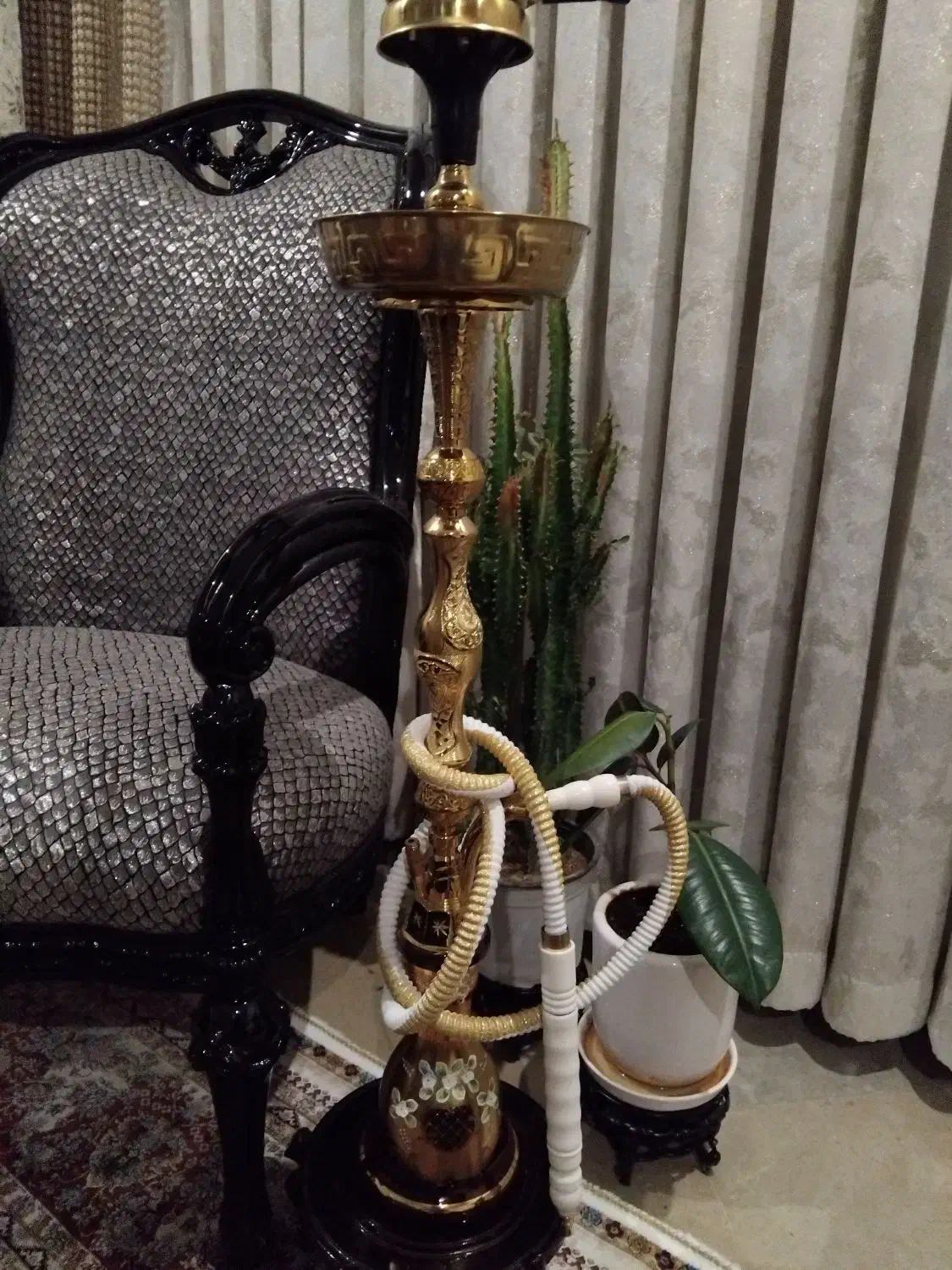 قلیون برنزی با تنگ اگرمن کریستال|کلکسیون و سرگرمی|تهران, توحید|دیوار