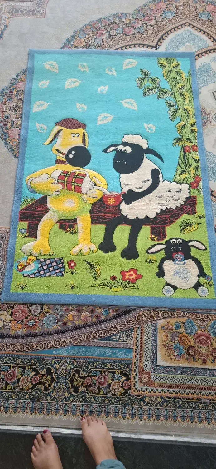 قالیچه اتاق کودک|گلیم، جاجیم، گبه|شیراز, آبیاری|دیوار