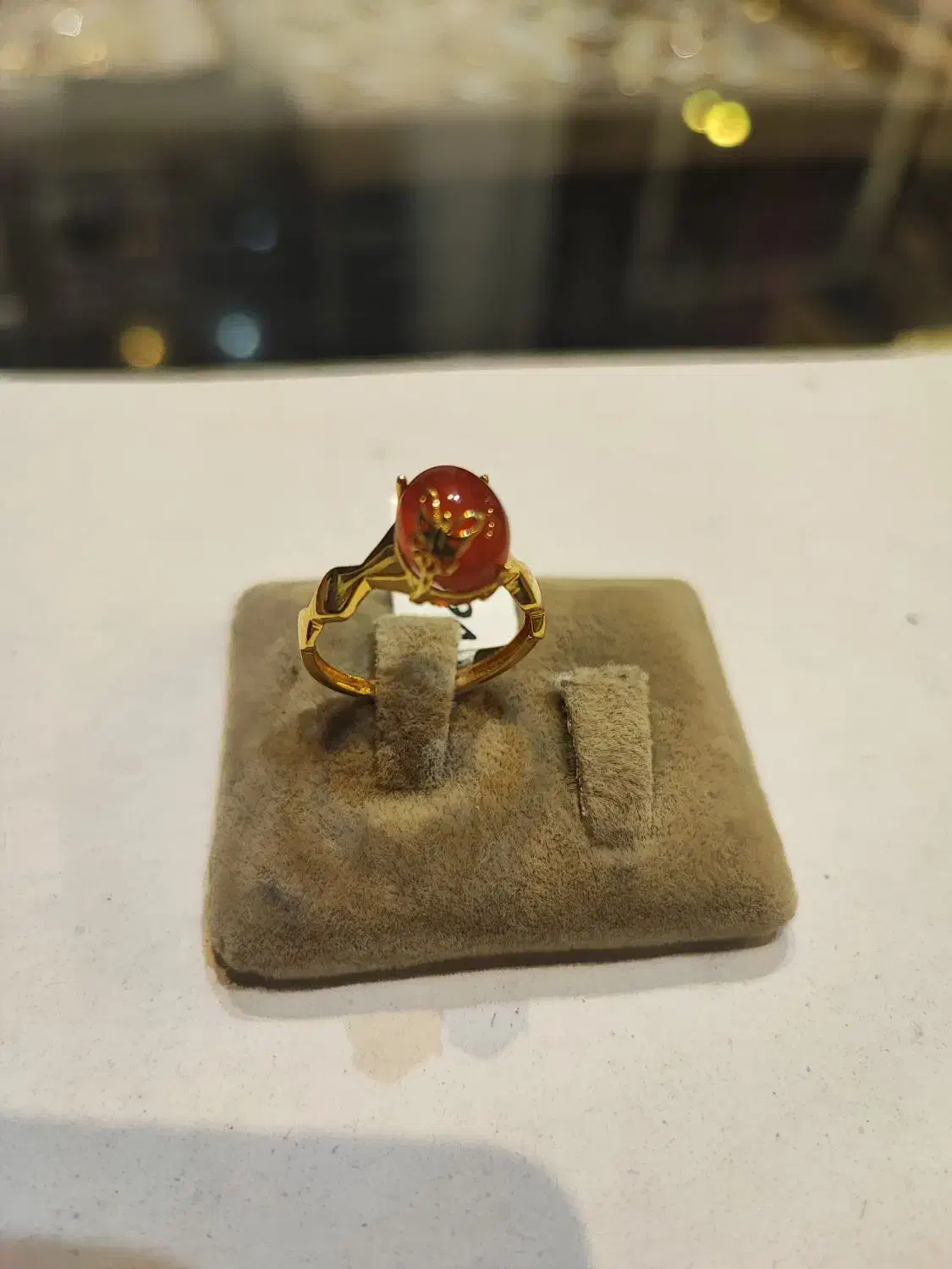 انگشتر طلا با نگین عقیق|جواهرات|کاشان, پا نخل|دیوار