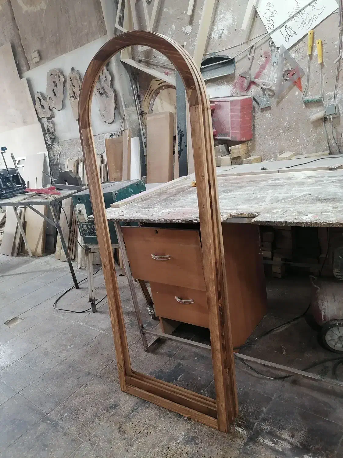 قاب آینه چوبی قدی گنبدی|آینه|مشهد, الهیه|دیوار