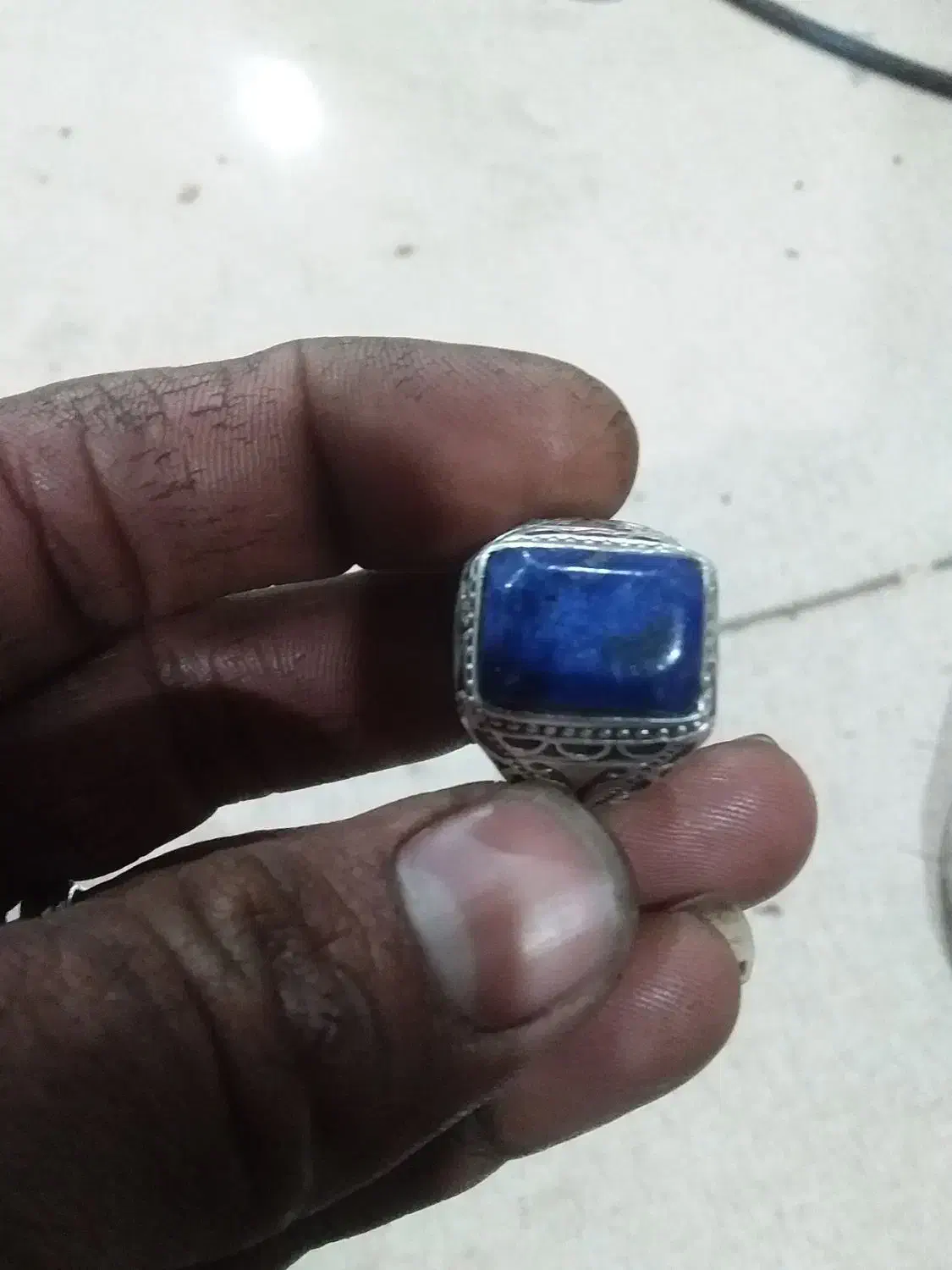 انگشتر نقره لاجورد|جواهرات|ایذه, |دیوار