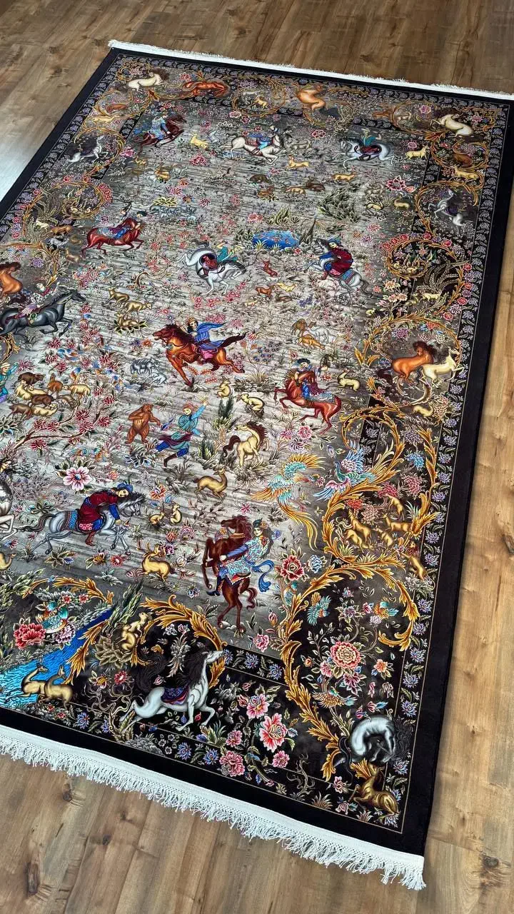 فرش جردن طلایی مدل نائین۱۲متری تراکم۲۵۵۰ نخی درجه۱|فرش|شیراز, فرگاز|دیوار