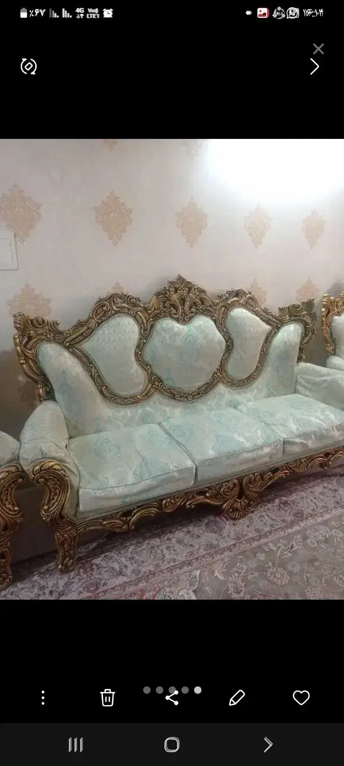 مبل ۹نفره سلطنتی با جلومبلی وعسلی|مبلمان خانگی و میز عسلی|کرمان, |دیوار