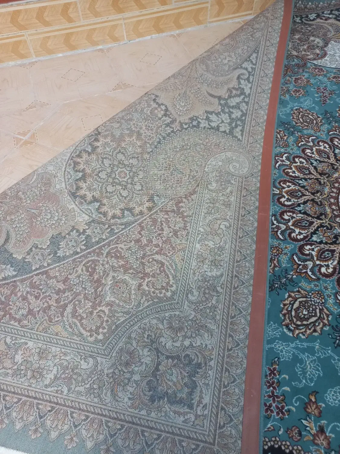 فرش فیروزه ای دوازده متری|فرش|کرمانشاه, |دیوار