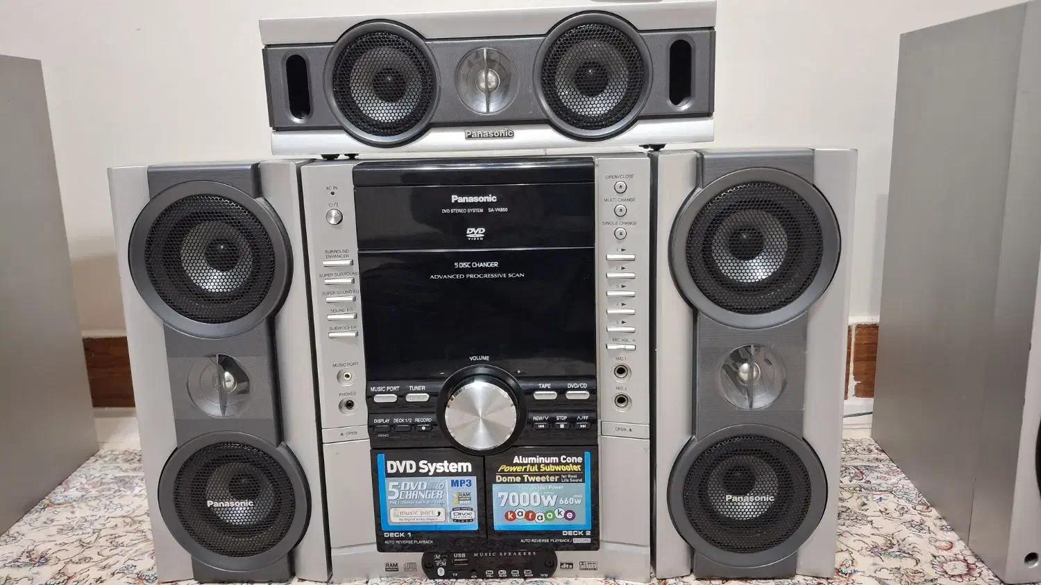 ظبط پانسونیک پنج دیسک هفت تکه سالم بلوتوث خورشده|سیستم صوتی خانگی|مشکین‌دشت, |دیوار