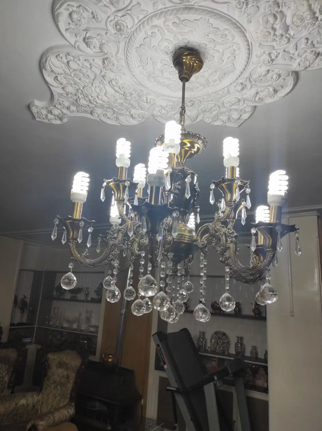 لوستر برنجی|لوستر و چراغ آویز|اصفهان, برازنده|دیوار