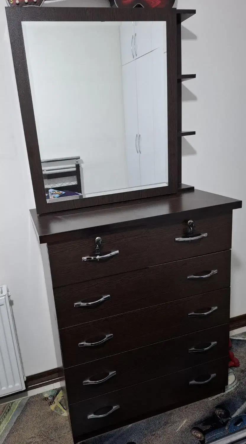 دراور۶ کشو با اینه ریلی در حد نو|جاکفشی، کمد، دراور|گرمدره, |دیوار