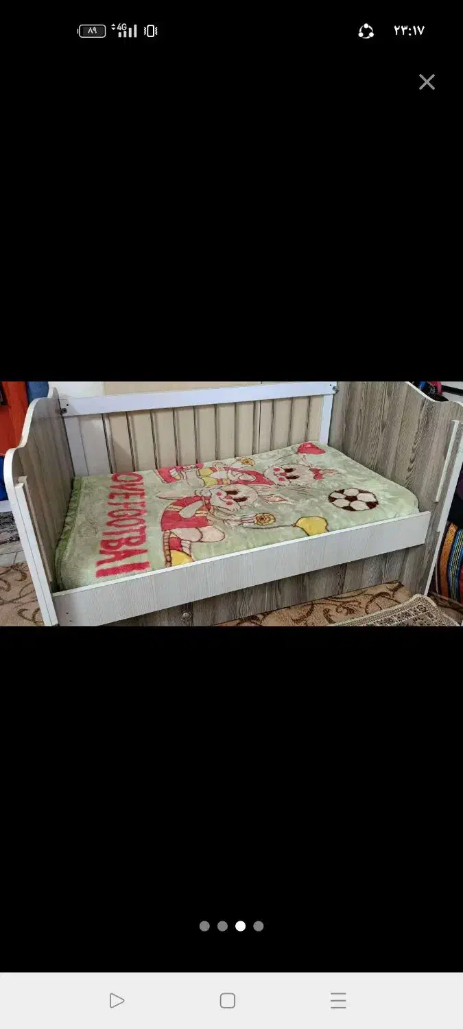 تخت کودک قابلیت گهواره ای همراه با تشک|تخت و سرویس خواب|کهریزک, |دیوار