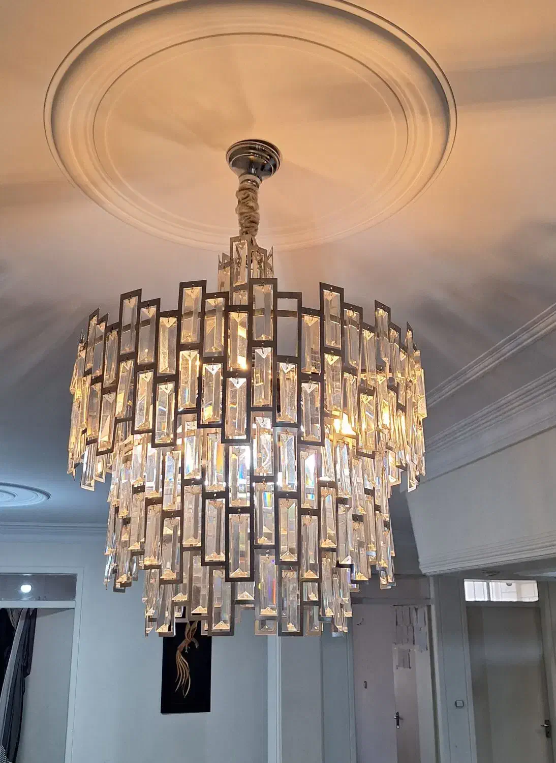 ۲عدد لوستر کریستالی مدرن و شیک|لوستر و چراغ آویز|نظرآباد, رسالت|دیوار