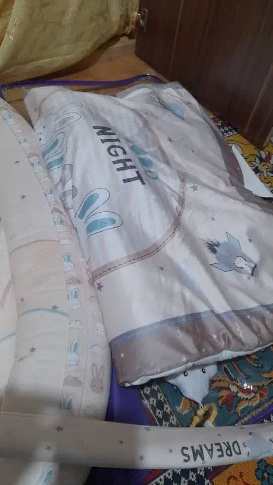 تشک گارد دار و پتو نوزادی طرح خرگوش|کالسکه و لوازم جانبی|لاهیجان, گلستان|دیوار