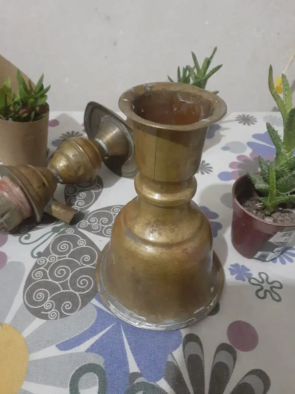 قلیون برنجی عطیقه|کلکسیون اشیاء عتیقه|مشهد, شهید قربانی|دیوار