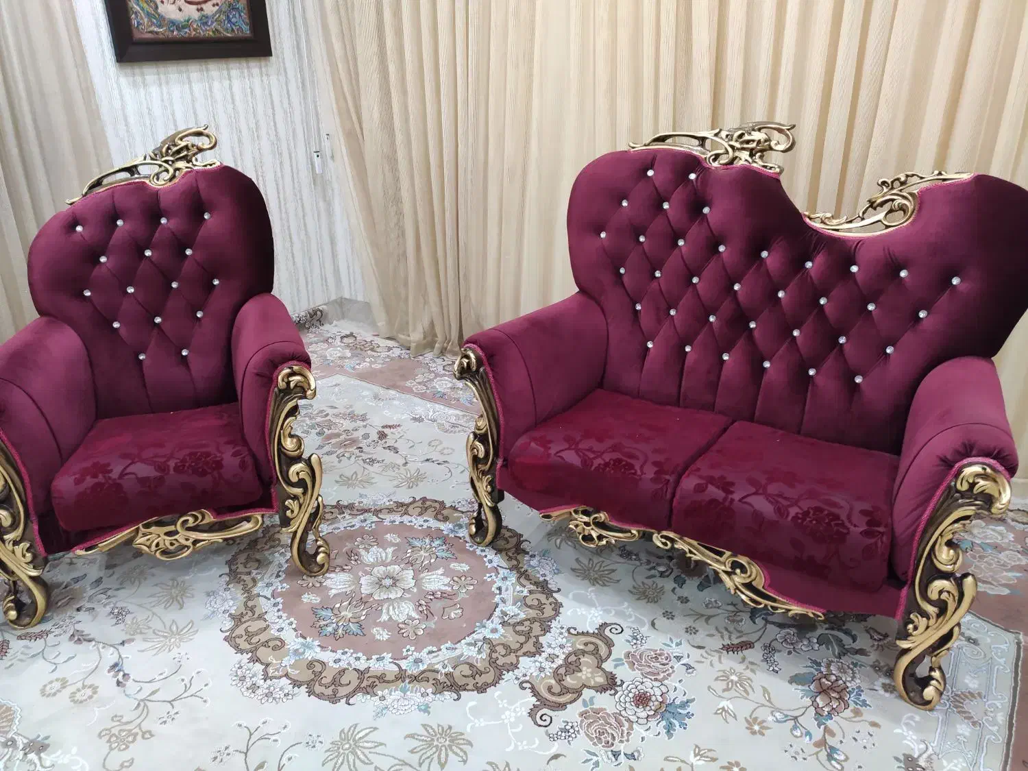 مبل هفت نفره چوب|مبلمان خانگی و میز عسلی|کاشمر, |دیوار