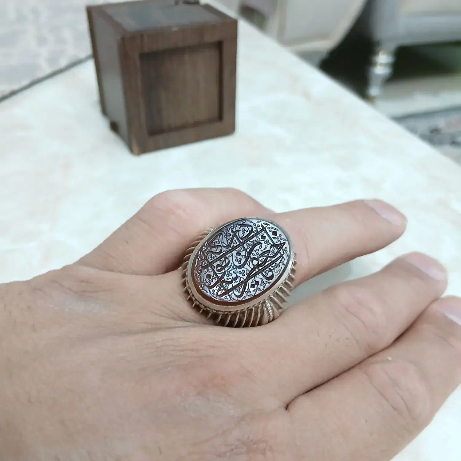 انگشتر عقیق خط با رکاب دستساز|جواهرات|تهران, یاخجی آباد|دیوار