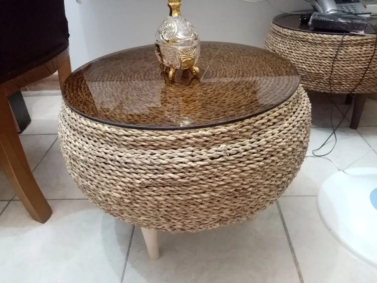 پاف حصیری چند منظوره مکرومه|صنایع دستی و سایر لوازم تزئینی|رشت, استقامت ۱|دیوار