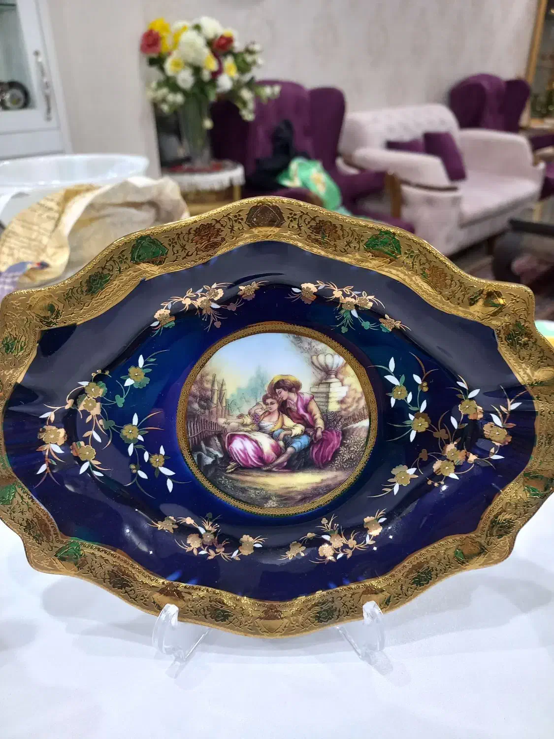 ست چینی سورمه‌ای لیلی مجنون|صنایع دستی و سایر لوازم تزئینی|ری, دیلمان|دیوار