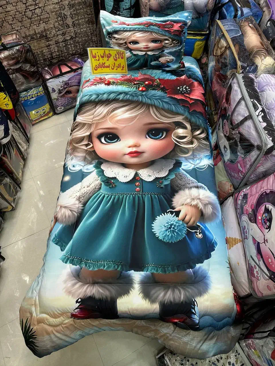 لحاف روتختی یکنفره سه بعدی دخترانه نچرال بسکابادی|سرویس روتختی|مشهد, پایین خیابان|دیوار