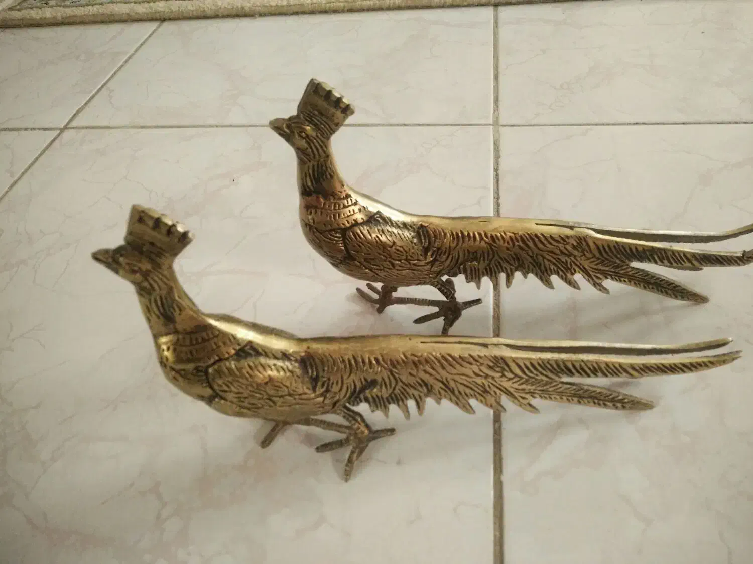 دو عدد طاووس بزنز|مجسمه، تندیس، ماکت|کرمانشاه, |دیوار