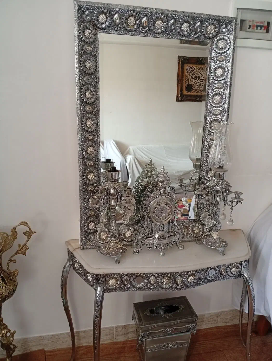 آیینه کنسول برنز|بوفه، ویترین، کنسول|میانه, |دیوار