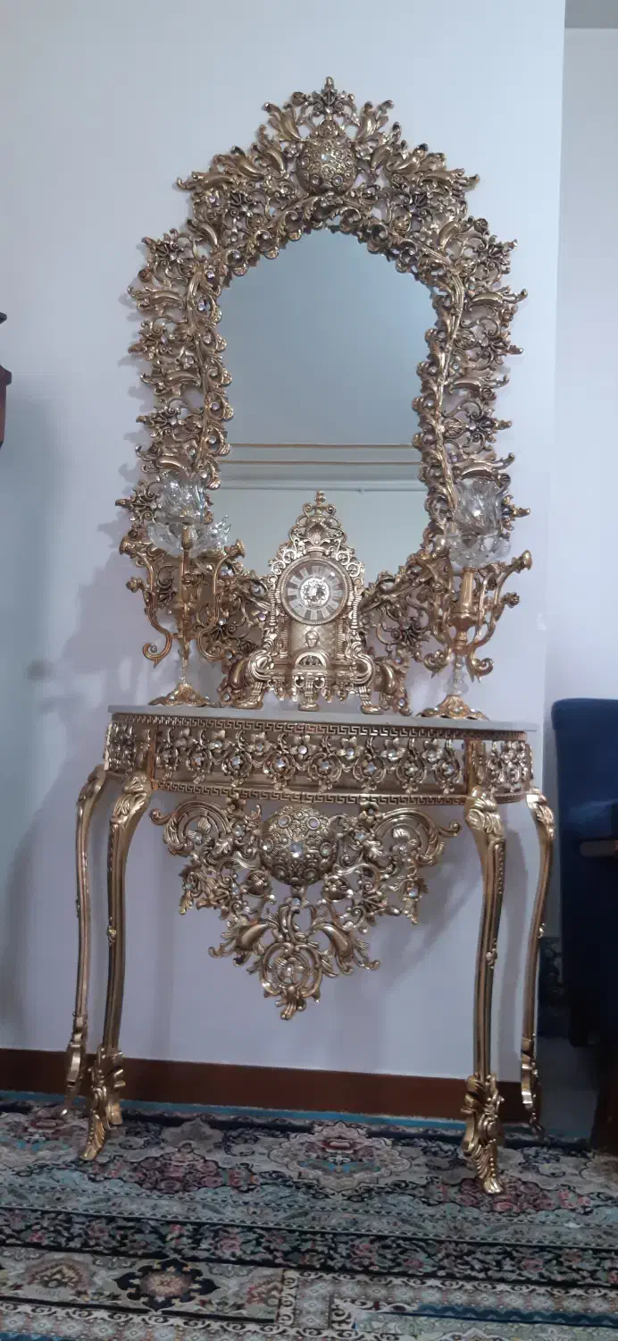 آینه شمعدان آلومینیوم طرح برنز|آینه|قم, پردیسان|دیوار