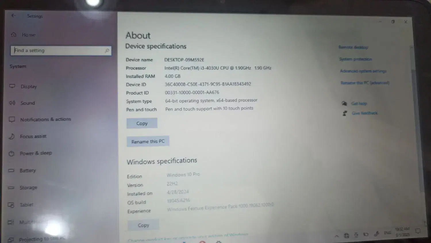 لبتاب مدل hp لمسی 128 رام 4|رایانه همراه|دزفول, |دیوار