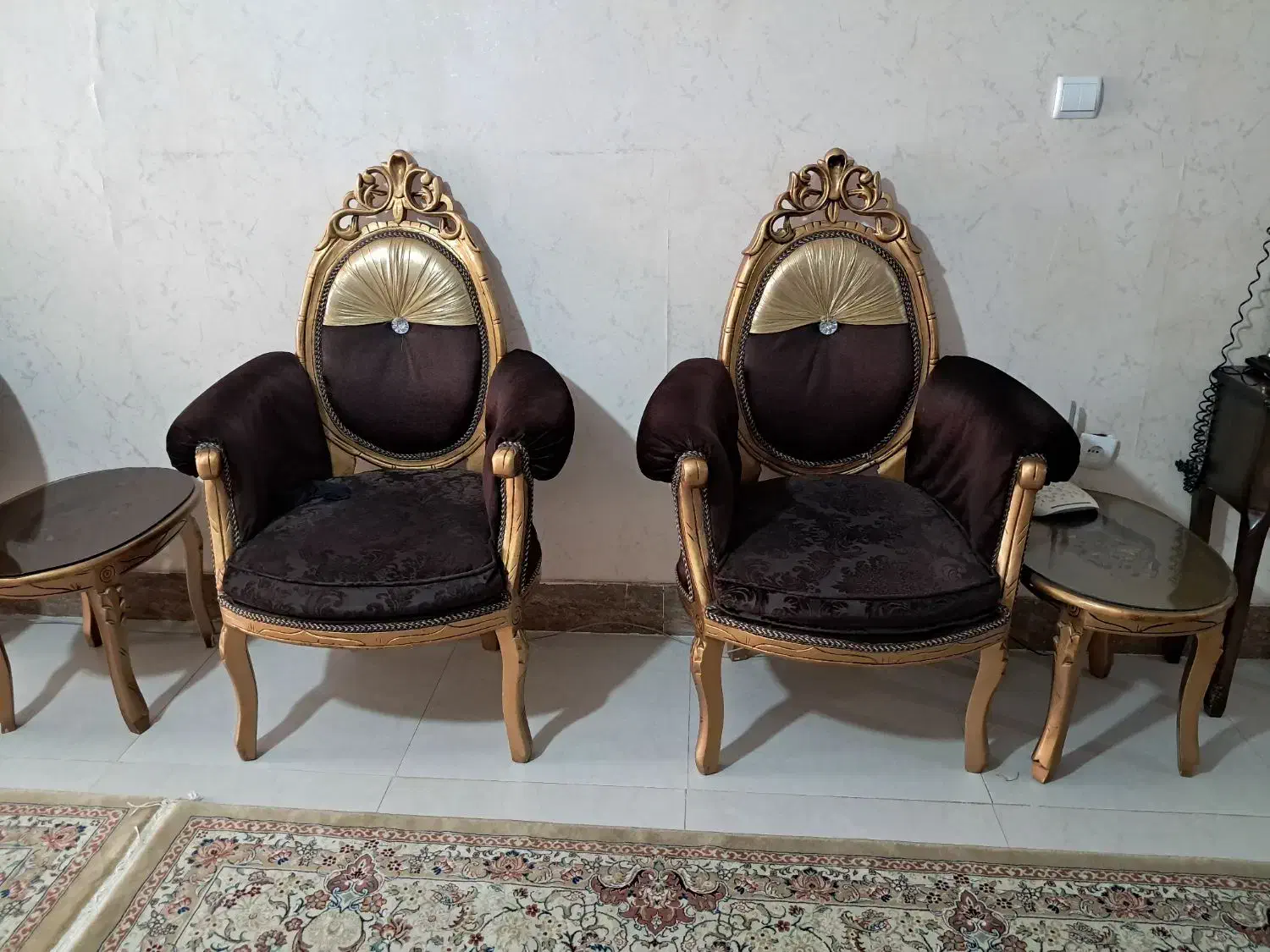 مبل سلطنتی ۹ نفره|مبلمان خانگی و میز عسلی|چناران, |دیوار