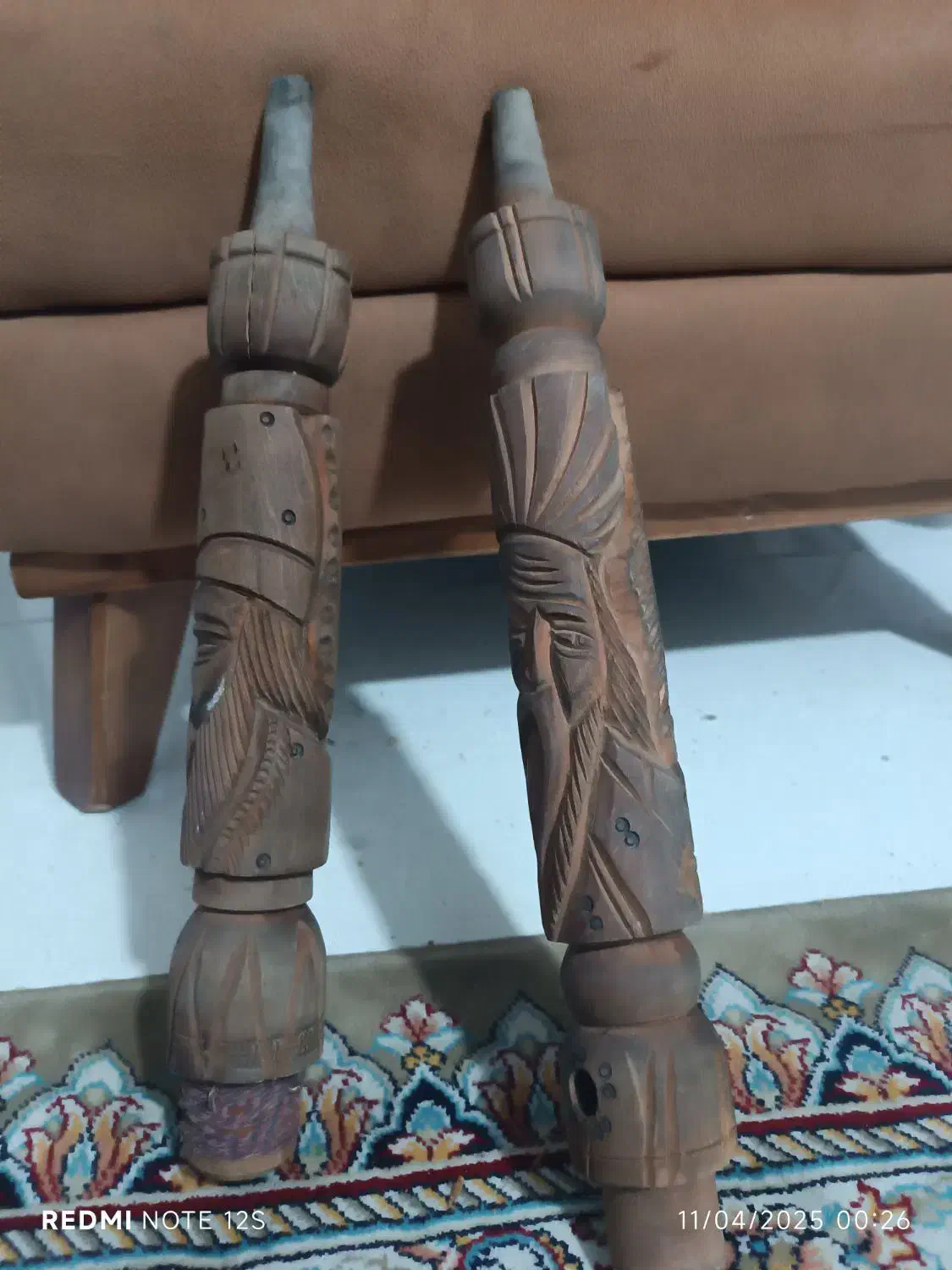 قلیون رخ چوب خشک قدیمی سرخدار|صنایع دستی و سایر لوازم تزئینی|گرگان, |دیوار