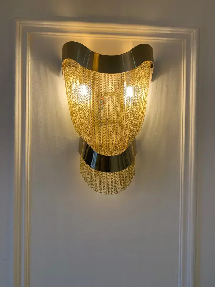 لوستر مدرن زنجیری طلایی|لوستر و چراغ آویز|مشهد, شهید بهشتی|دیوار