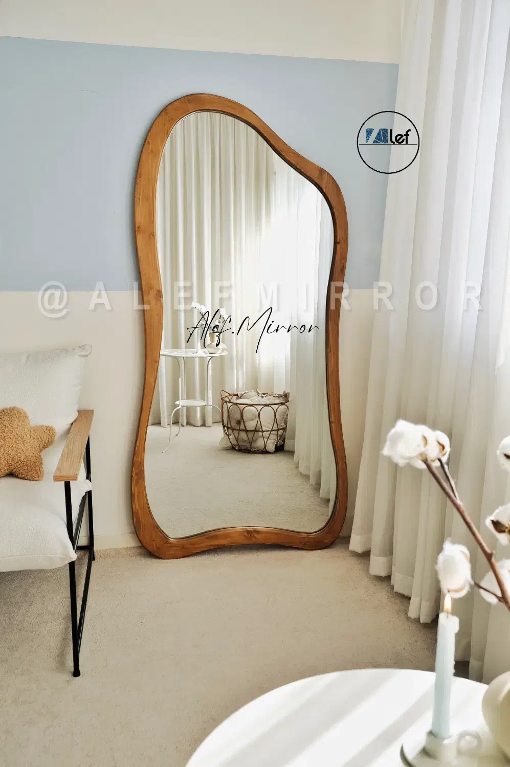 انواع آینه های دیواری الف با چوب روس|آینه|تهران, اتحاد|دیوار