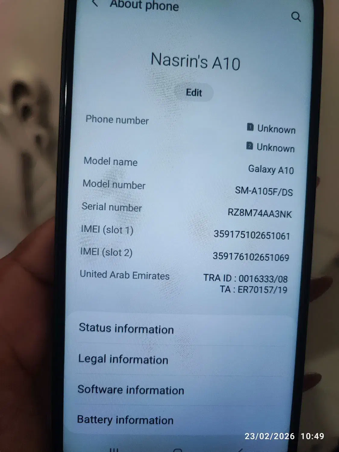 گوشی A10 در حد|موبایل|تبریز, |دیوار