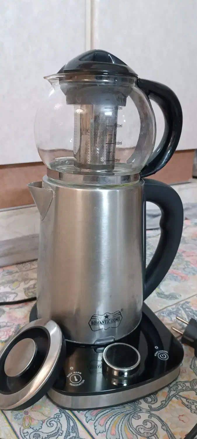 چایساز برقی به همراه قوری شیشه ای|سماور، چایساز، قهوهساز|قزوین, |دیوار