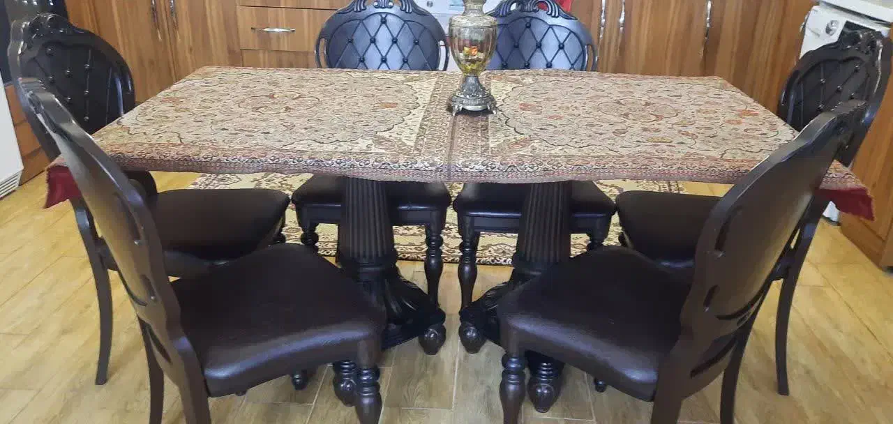 مبل ناهار خوری شش نفره|میز و صندلی غذاخوری|نهاوند, |دیوار