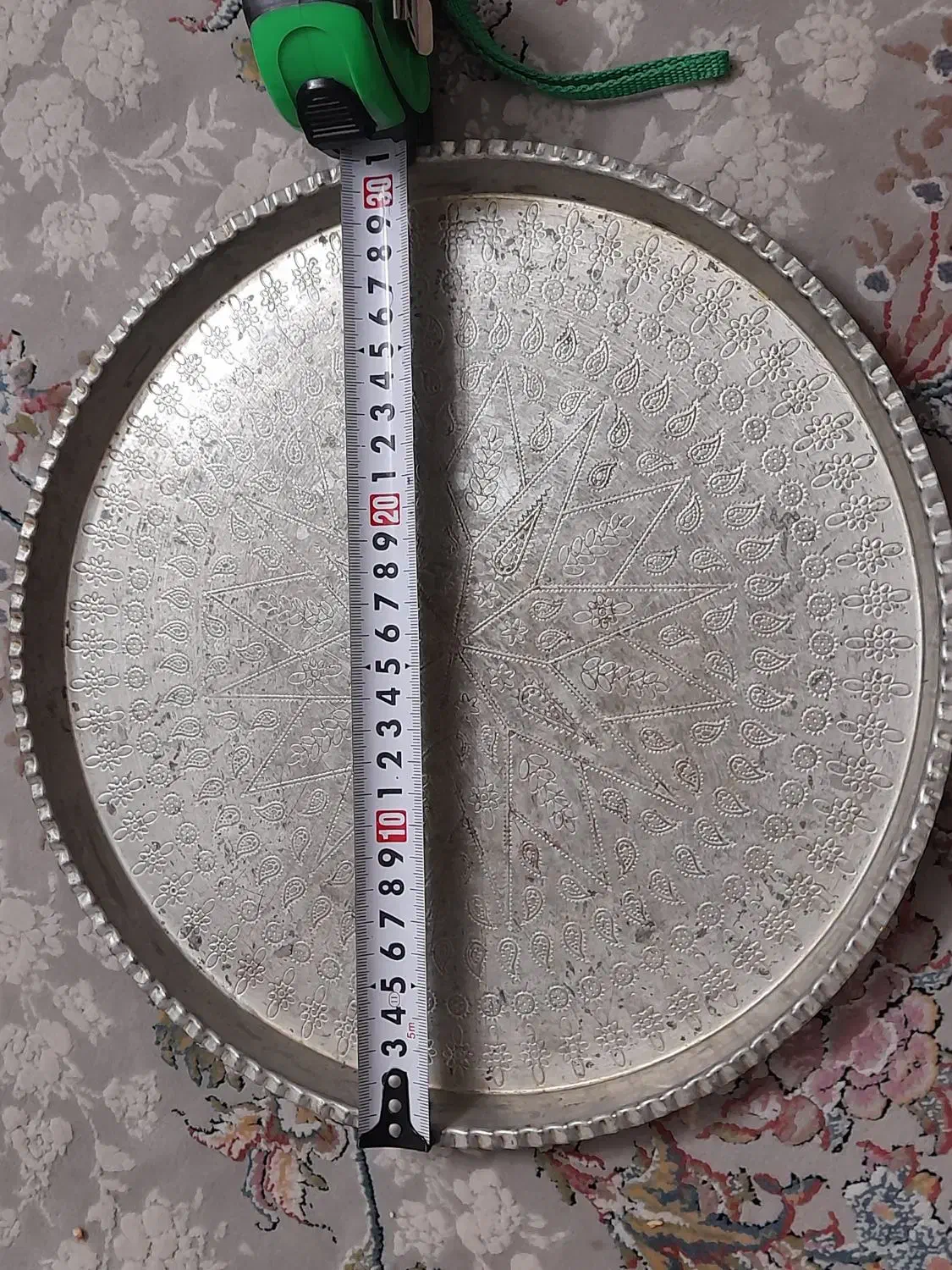 سینی مسی قلم زنی نسبتا قدیمی|کلکسیون اشیاء عتیقه|پاکدشت, پاکدشت (مامازند)|دیوار