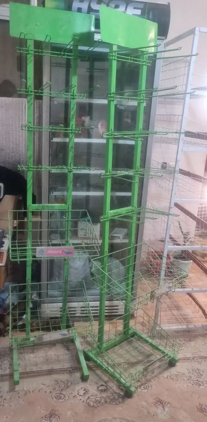 استند آویز فلزی با سبد|کتابخانه، شلف، قفسه‌های دیواری|کرمانشاه, |دیوار