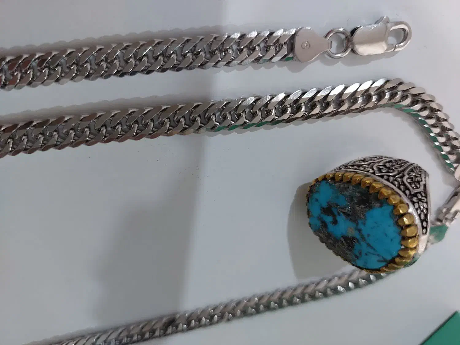 زنجیرو دستبند و انگشتر مردانه نقره|جواهرات|رشت, یخسازی|دیوار