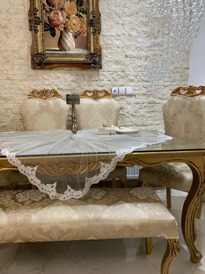 میز و صندلی شش نفره استیل تمام چوب فروش فوری|میز و صندلی غذاخوری|جویبار, |دیوار