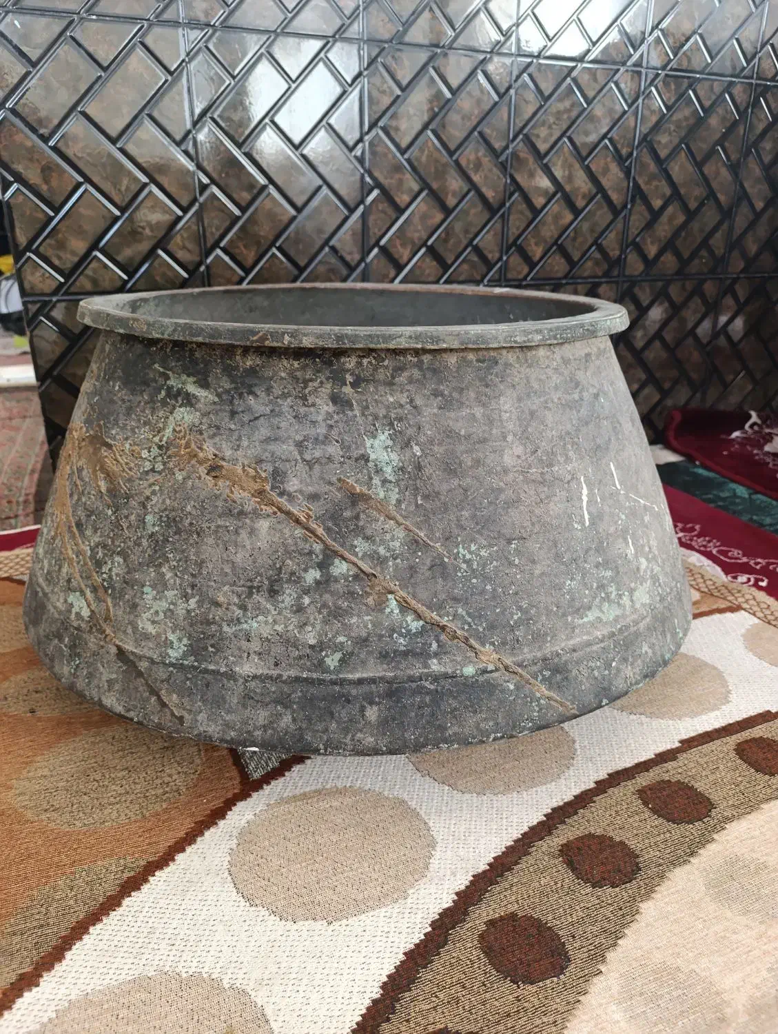 دیگ مسی ، قابلمه مسی قدیمی|کلکسیون اشیاء عتیقه|گلستان (تهران), |دیوار