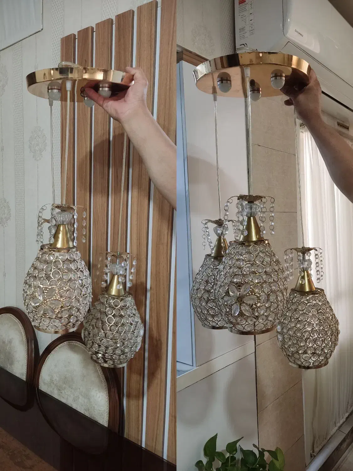 لوستر آشپزخانه سه شاخه|لوستر و چراغ آویز|بهارستان, |دیوار