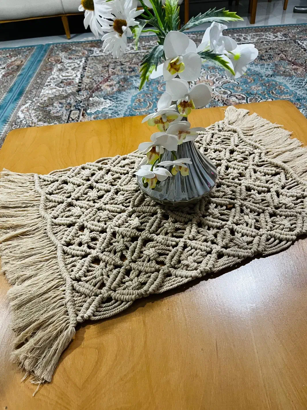 رو میزی دستبافت|پرده، رانر، رومیزی|قزوین, |دیوار