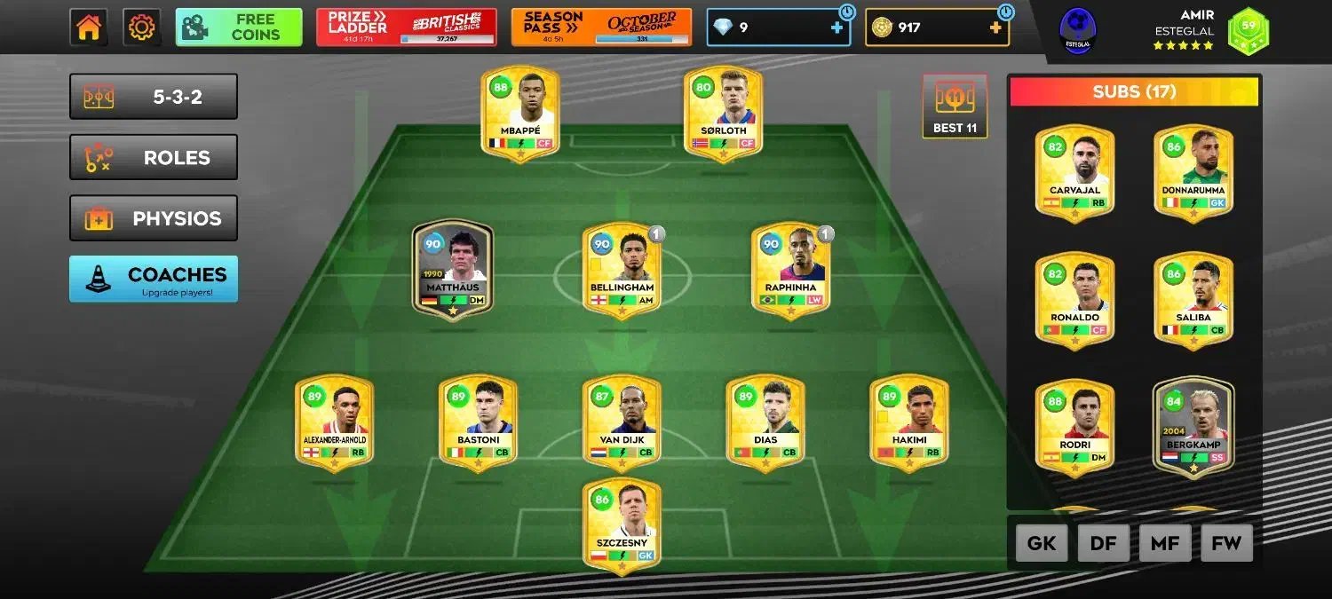 فوتبال DLSلیگ رویایی 2025|کنسول، بازی ویدئویی و آنلاین|بیرانوند, |دیوار