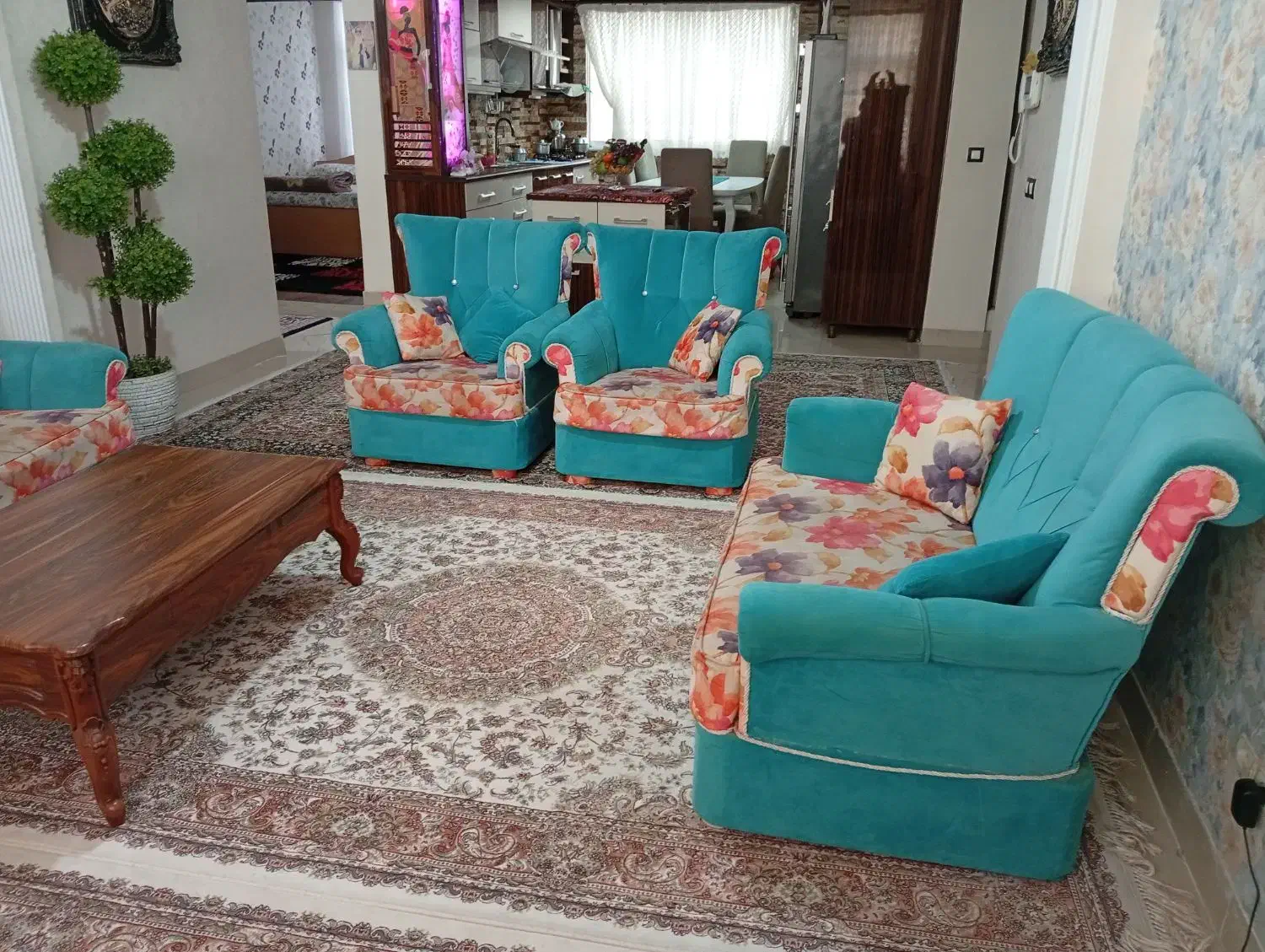 مبل هفت نفره|مبلمان خانگی و میز عسلی|رشت, کاکتوس|دیوار