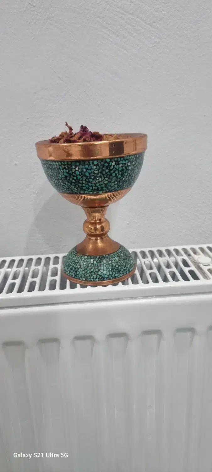 گلدان های مسی میناکاری و شیرینی خوری خاتم کار|صنایع دستی و سایر لوازم تزئینی|نور, |دیوار