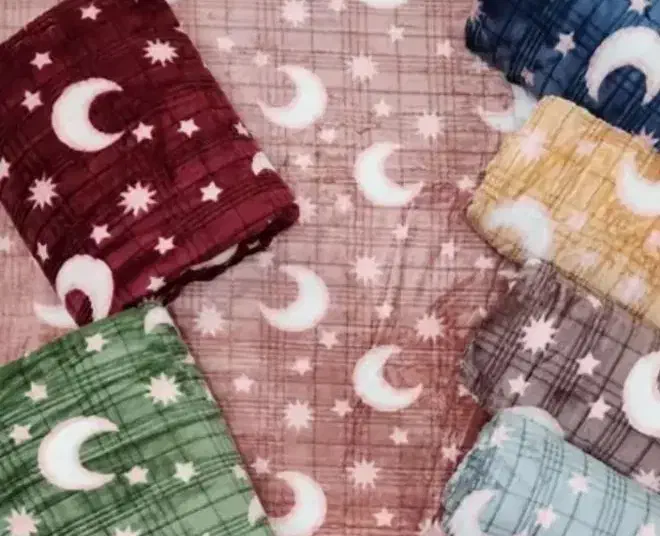 پتو مسافرتی دونفره طرح ماه و ستاره|رختخواب، بالش، پتو|اهواز, کوی مهدیس|دیوار