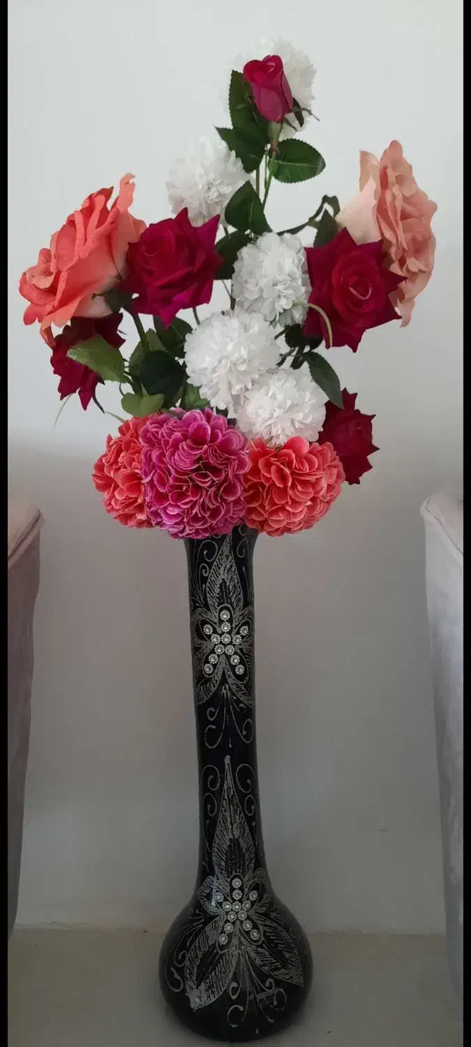 گلدان و گلهاش باهم ۴۰۰|گل مصنوعی|بومهن, |دیوار