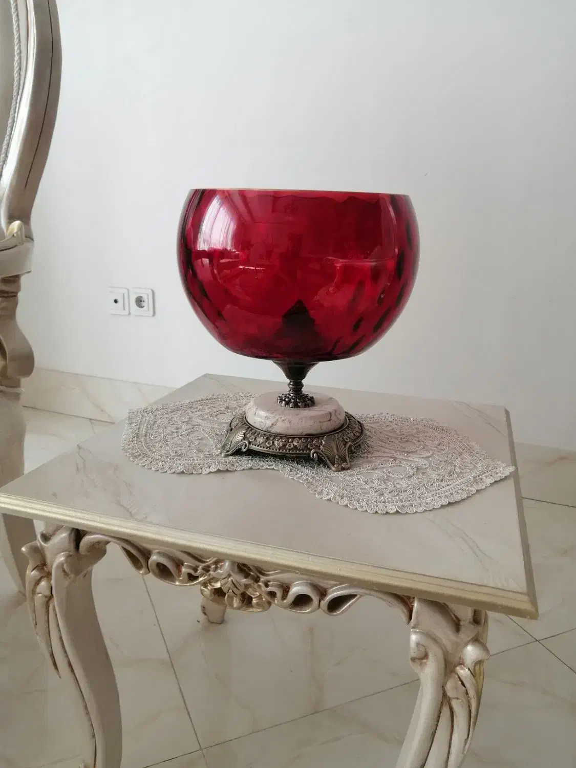 ست بلور چک پایه برنز مناسب جهیزیه|ظروف سرو و پذیرایی|کرج, شهرک نهال و بذر|دیوار