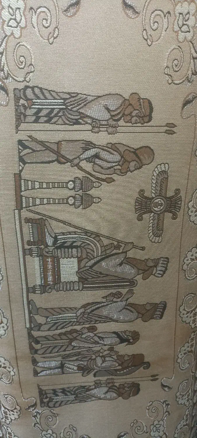 6عددپشتی‌طرح‌فرش‌سرمه‌ای‌کرم‌ودوعددطرح‌هخامنش|پشتی|ملایر, |دیوار